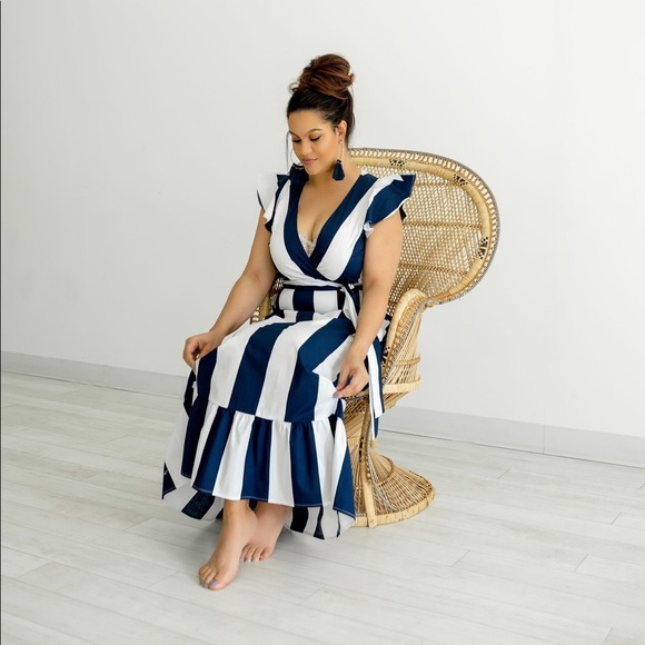 NYC Striped Maxi Dress Size S - Picture 4 of 6